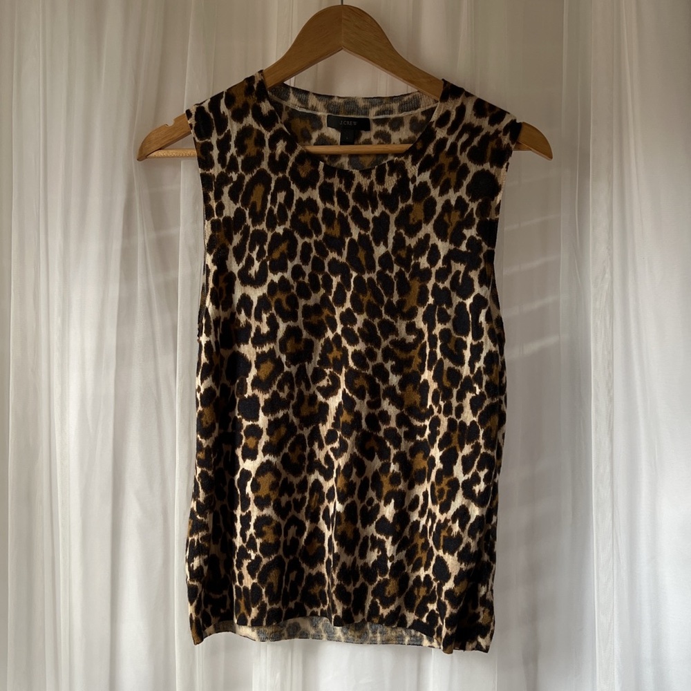 Leopard print sleeveless top - J. Crew